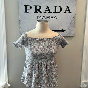 Old Navy Floral-Print Smocked Off-the-Shoulder Top